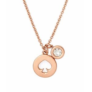 Kate Spade Spot The Spade Rose Gold Charm Necklace